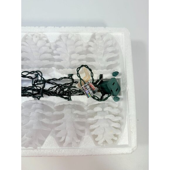 Christmas Lights Pine Cone String Light 10 Light Set Green Strand In Box Hoferts - Picture 7 of 10